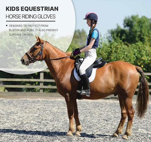 Kids Horse Riding Gloves Breathable Sport Mitts