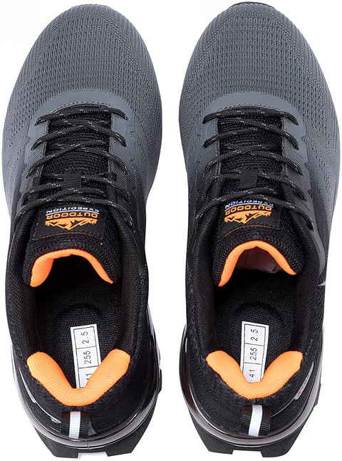 Kricely Men's Women Trail Running Shoes - Non-Slip Hiking Shoes Breathable Walking Footwear Outdoor Road Athletic Sneaker Gray