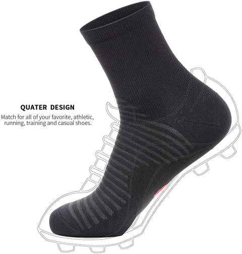 Running Ankle Socks for Men and Women (6 Pairs), Quarter Athletic Socks for Running, Cycling, Golf, Work