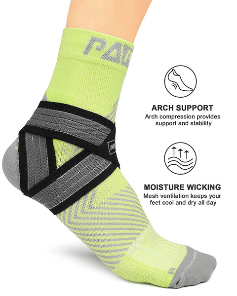 PAPLUS Ankle Brace for Women & Men with Arch and Ankle Support, Achilles Tendonitis Brace for Plantar Fasciitis and Heel Pain, X-Large(1 Pair)