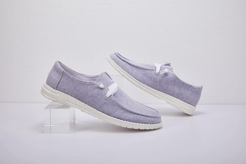 Womens Loafers Flats Low Heel Slip On Canvas Lace Up Footwear Closed Toe Comfortbale Slides Walking Shoes