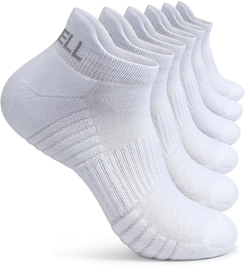 VWELL Athletic Running Socks for Men Women, Cushioned Sports Ankle Socks, Low Cut Socks, Moisture Wicking 6 Pairs