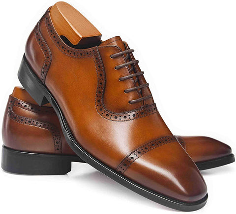 Men's Dress Shoes Oxford Formal Leather Lace Up Business Shoes for Men