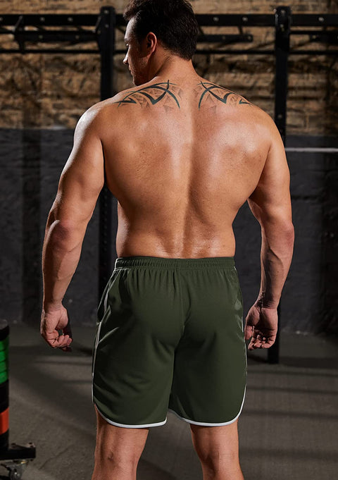 Men 7" Athletic Running Shorts Quick Dry Mesh Gym Workout Shorts 2 Pack