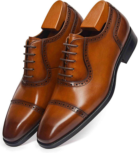Men's Dress Shoes Oxford Formal Leather Lace Up Business Shoes for Men