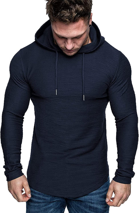 Mens Gym Workout Hoodies Athletic Bodybuilding Muscle Lightweight Hooded Sweatshirts