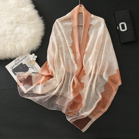 WINCESS YU Women Fashion Silk Scarf Long Shawl and Wraps Lightweight Pashmina for Fall and Winter