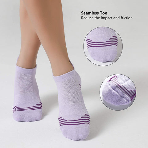 CelerSport 6 Pack Women's Low Cut Athletic Ankle Socks with tab Running Socks Cushioned