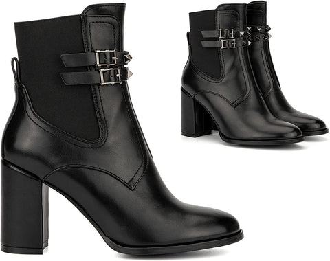 Torgeis Women’s Justina Fashion Supple faux leather,Pull-on Lug Boots, Round Toe, Rubber Outsole