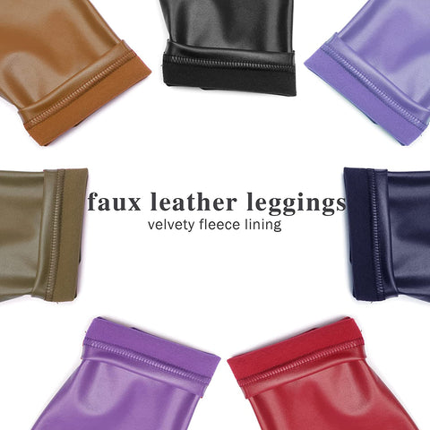 Ginasy Faux Leather Leggings for Women High Waisted Stretch Leather Pants