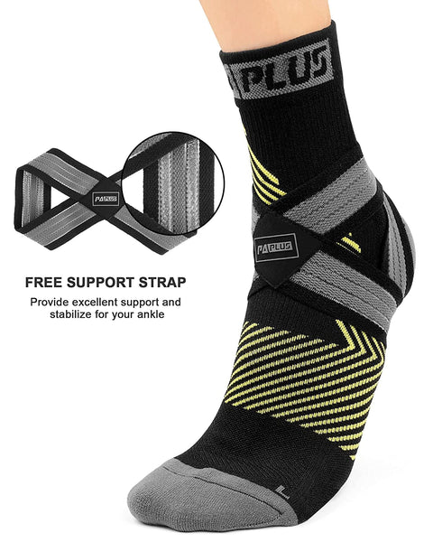 PAPLUS Ankle Brace for Women & Men with Arch and Ankle Support, Achilles Tendonitis Brace for Plantar Fasciitis and Heel Pain, Small(1 Pair)