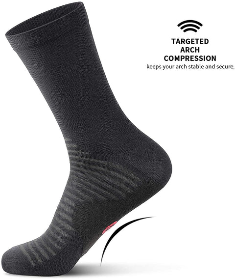 PAPLUS Compression Athletic Crew Socks (6 Pairs) for Men & Women