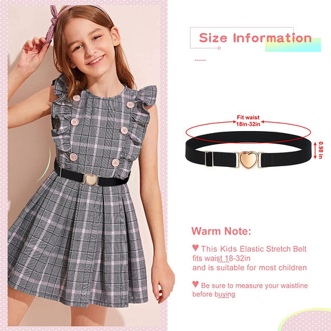 2 Pack Kids Elastic Stretch Belts Girls Belts
