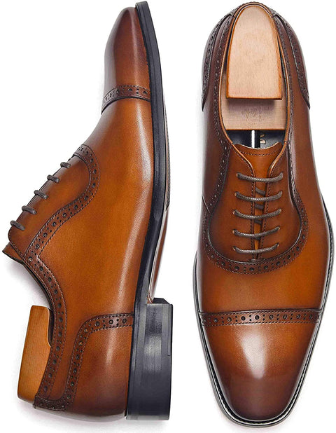 Men's Dress Shoes Oxford Formal Leather Lace Up Business Shoes for Men