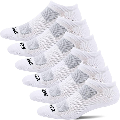 BERING Women's Athletic Low Ankle Cushioned Running Socks (6 Pairs)