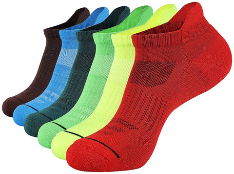 Mens Athletic Low Cut Ankle Socks Cushioned Running Sports Sock for Men 6 Pack