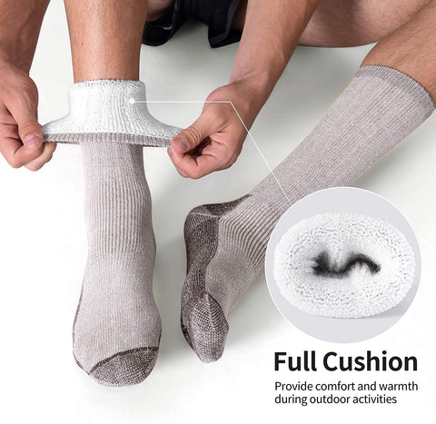CelerSport Men's Hiking Socks with Full Cushioned Warm Thermal Crew Winter Boot Socks (3 Pairs)
