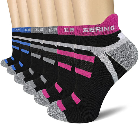 Women's Athletic Ankle Running Socks with Cushion Tab (6 Pairs Pack)