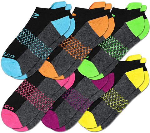 Womens Ankle Socks 6 Pairs Running Athletic Cushioned Sole Socks With Tab