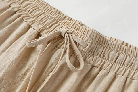 Karlywindow Mens Casual Linen Pants Loose Fit Drawstring Elastic Waist Lightweight Yoga Beach Trousers