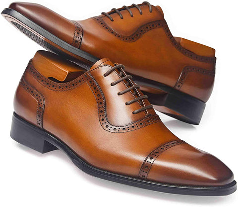 Men's Dress Shoes Oxford Formal Leather Lace Up Business Shoes for Men