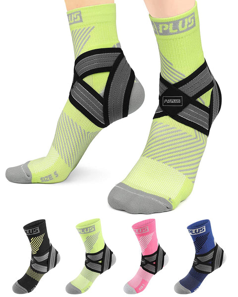 PAPLUS Ankle Brace for Women & Men with Arch and Ankle Support, Achilles Tendonitis Brace for Plantar Fasciitis and Heel Pain, X-Large(1 Pair)