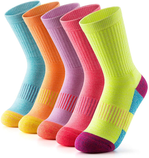 Gonii Performance Crew Athletic Socks Women's Hiking Running Cushioned Socks 5-6 Pairs