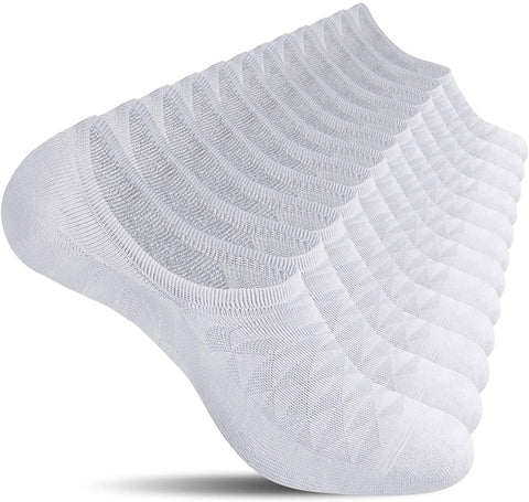 CS 6 Pairs Mens No Show Socks with Cushion Low Cut Invisible Non Slip Socks