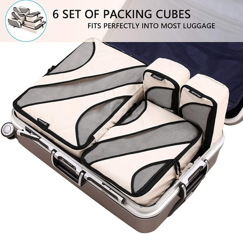 Bagail 6 Set Packing Cubes+Digital Luggage Scale