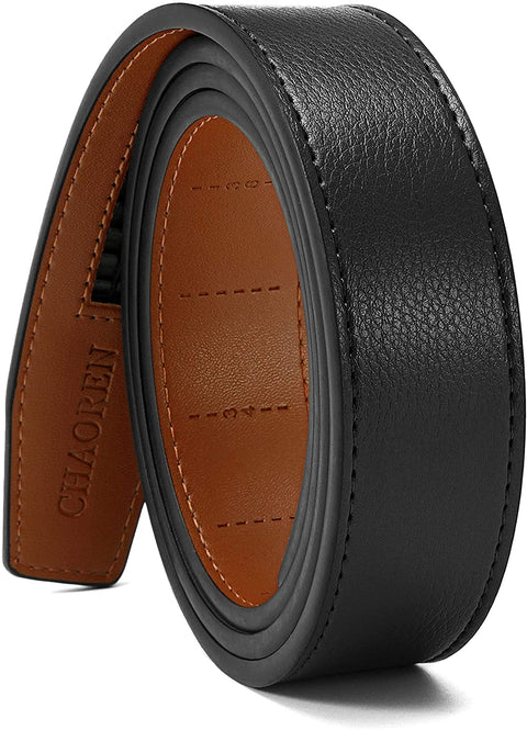 CHAOREN Ratchet Belt Replacement Strap 1 3/8”, Genuine Leather Belt Casual for 40MM Slide Click Buckle
