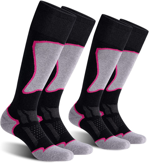CELERSPORT 2/3 Pack Women's Ski Socks for Skiing, Snowboarding, Cold Weather Warm Socks, Winter Thermal Socks