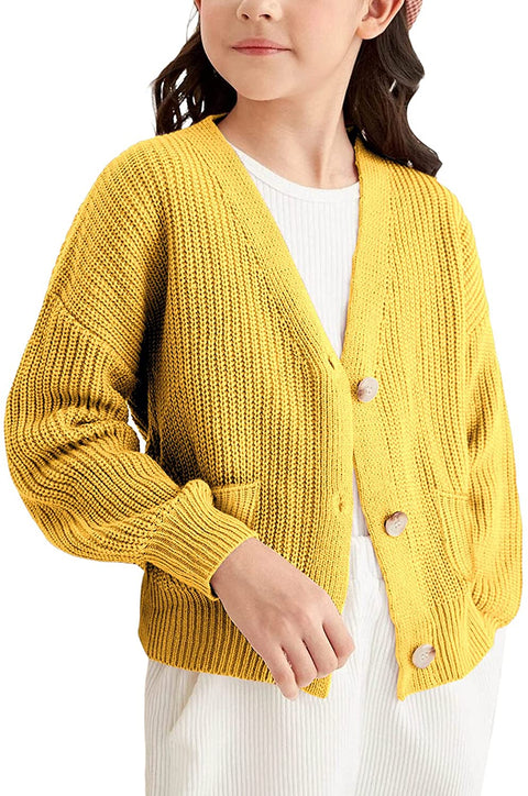 Girls V Neck Casual Sweater
