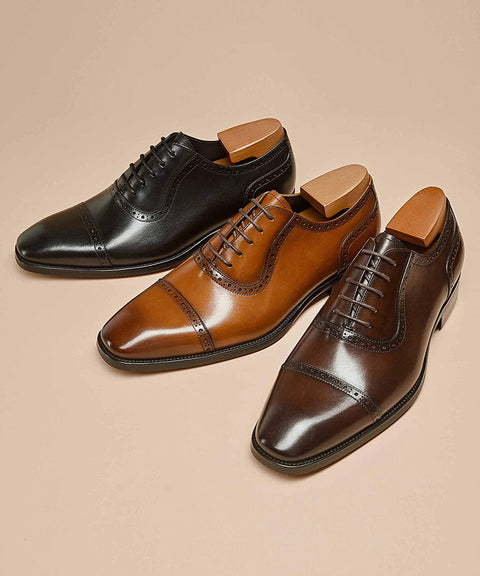 Men's Dress Shoes Oxford Formal Leather Lace Up Business Shoes for Men