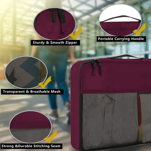 BAGAIL 8 Set Packing Cubes+3 Ultralight Zipper Pouch