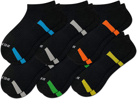 BERING Women's Low Cut Athletic Cushioned Running Socks (6 Pairs)