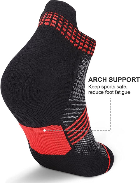 PAPLUS Ankle Compression Socks 3 Pairs for Men and Women, Low Cut Running Athletic Socks with Arch Support