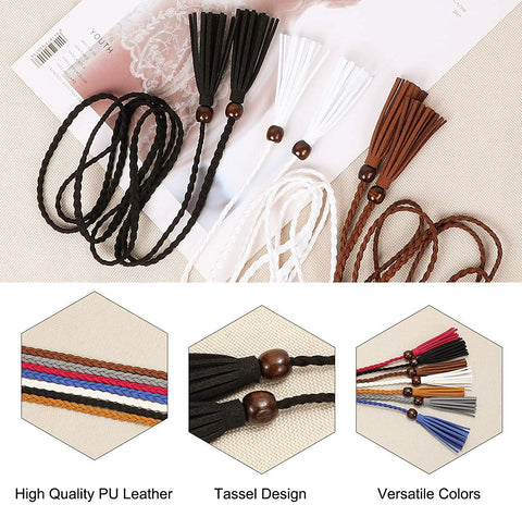 Women's Tassel Braided Waist Belt