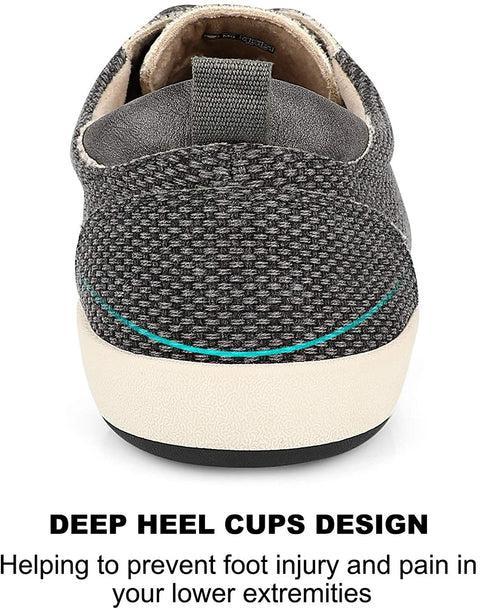 Men's Walking Shoes, Lace-up Casual Shoes with Arch Support, Loafers Slip-On Shoes Better for Plantar Fasciitis