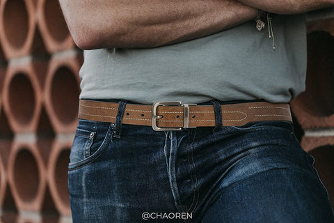 Reversible Belts for Men, CHAOREN Leather Dress Belt 1 3/8" Black & Brown Adjustable Trim to Fit