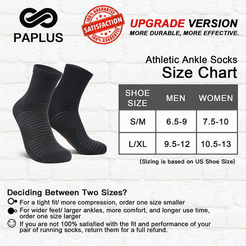 Running Ankle Socks for Men and Women (6 Pairs), Quarter Athletic Socks for Running, Cycling, Golf, Work