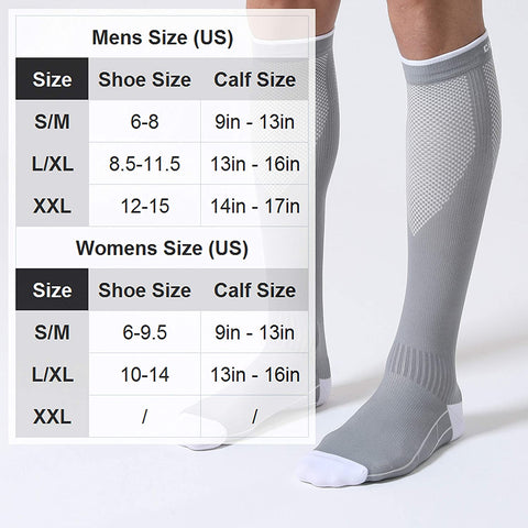 CelerSport 3 Pairs Compression Socks for Men and Women 20-30 mmHg Running Support Socks