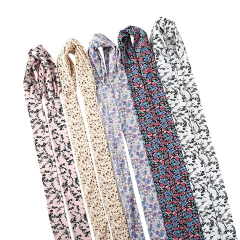 Long Hug Head Wrap Headband - 3PCS Chiffon Twisted Turban Head Wraps Criss Cross Hair Band Long Scarf (Floral(Pink+White+Black))