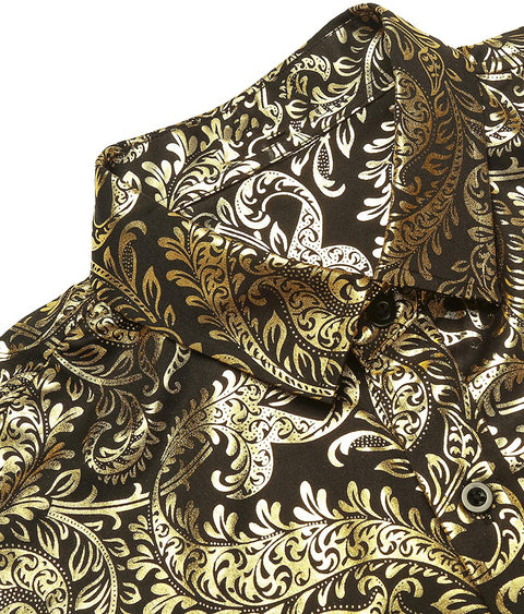 Men's Luxury Design Shirts Floral Dress Shirt Casual Button Down Shirts