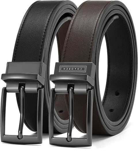 Boys Belt, CHAOREN Kids Belts for Boys Reversible Leather Belt 1.25", Adjustable Trim to Fit