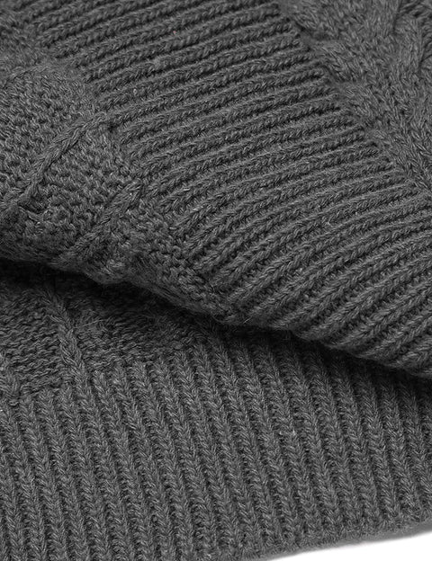Mens Slim Fit V-Neck Cable Knit Sweater Vest with Front Button