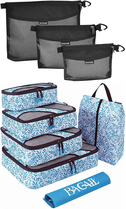 BAGAIL 6 Set Packing Cubes+3 Ultralight Zipper Pouch