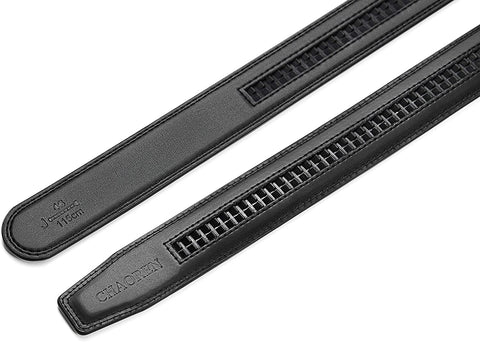 Leather Ratchet Belt 1 1/4" Comfort with Click Buckle, CHAOREN Dress Belt Adjustable Trim to Exact fit