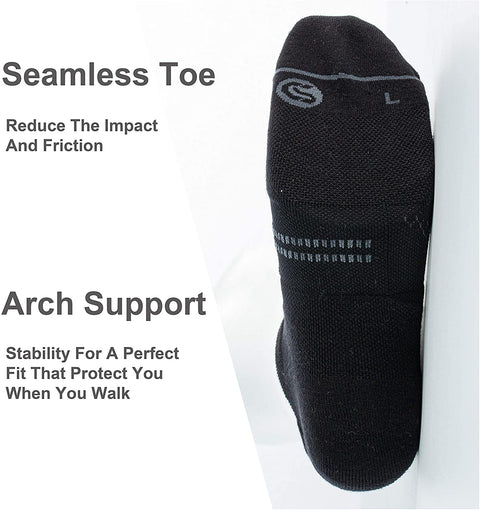 CelerSport 6 Pack Men's Running Ankle Socks with Cushion, Low Cut Athletic Sport Tab Socks