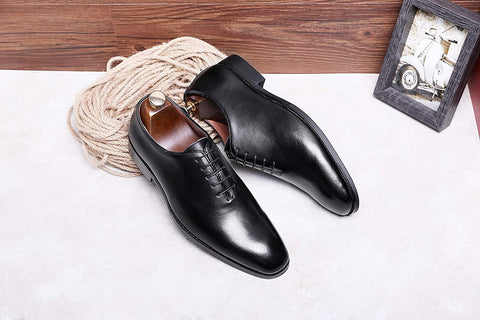 Classic Oxford Dress Shoes Mens Formal Business Lace-up Full Grain Leather Shoes for Men