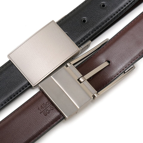 Beltox Fine Men's Dress Belt Leather Reversible 1.25" Wide Rotated Buckle Gift Box (Plaque Rotated Buckle,44-46)